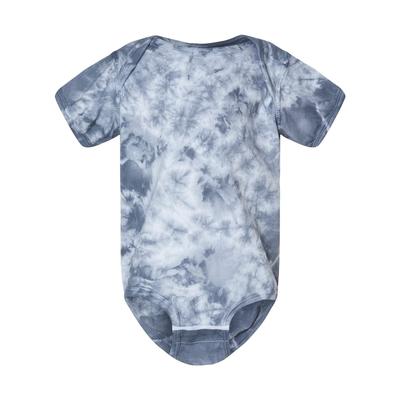 Dyenomite 340CR Infant Crystal Tie-Dyed Onesie in Silver size 12M | Ringspun Cotton