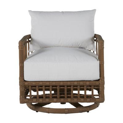Summer Classics Newport Swivel Patio Chair w/ Cushions Wicker/Rattan | 25.5 H x 28.5 W x 29.5 D in | Wayfair 324366+C795H6455W6455