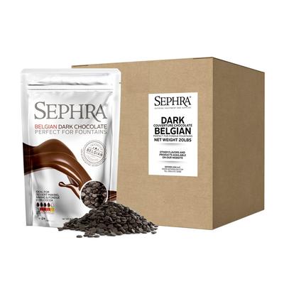 Sephra 28001 Belgian Dark Couverture Fondue Chocolate, (10) 2 lb Bags