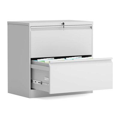 Aobabo Locking Metal Office Storage Organizer Filing Cabinet Metal/Steel in Gray/White | 28.3 H x 17.7 W x 28.25 D in | Wayfair AOBABO1