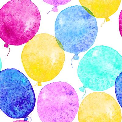 Ebern Designs Watercolor Balloons by Jarenwicklund - Wrapped Canvas Painting Canvas in White | 36 H x 36 W x 1.25 D in | Wayfair