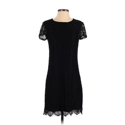 Laundry by Shelli Segal Casual Dress - Shift Crew Neck Short Sleeve: Black Dresses - Women's Size 4