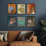 Red Barrel Studio® Degas 6 Piece Wall Collection Set - Ready To Hang Glass/Plastic/Acrylic in Blue/Brown | 15.2 H x 13 W x 1 D in | Wayfair