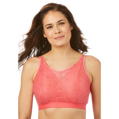 Plus Size Women's Lace Bralette by Amoureuse in Sweet Coral (Size 4X)