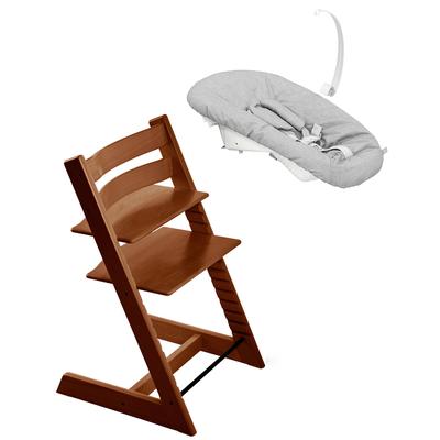 Tripp Trapp Chair + Newborn Set Bundle - Walnut Brown