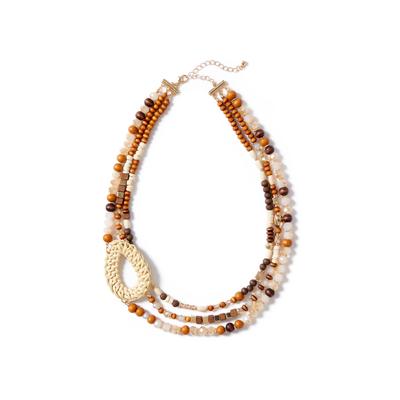 Women's Wood Bead Necklace by Roaman's in Brown