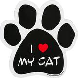 Imagine This I Love My Cat Paw Shaped Car Magnet, 5.5 IN, Black
