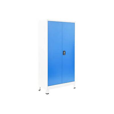 vidaXL 35.4  x 15.7  x 70.9  Metal Locker Cabinet (Gray and Blue)