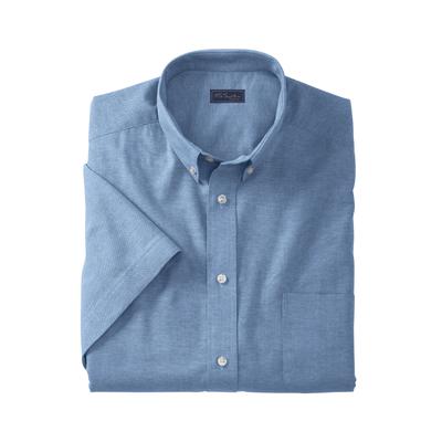 Men's Big & Tall KS Signature Wrinkle Free Short-Sleeve Oxford Dress Shirt by KS Signature in Royal Blue (Size 19)