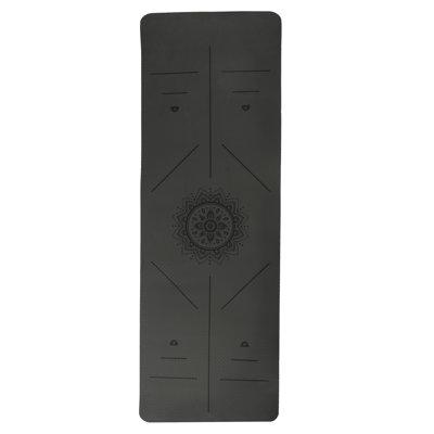 Wakeman Outdoors Yoga Mat w/ Alignment Marks - Lightweight Exercise Mat for Home, Travel Workout Rubber in Gray/Black/Brown | Wayfair 80-FIT1001