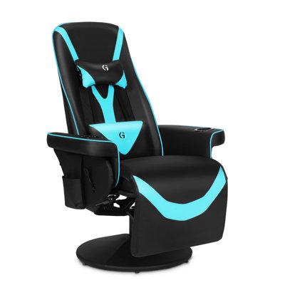 Inbox Zero Queen Throne Video Gaming Chair Ergonomic Recliner, High Back Swivel Chair w/ Footrest, Backrest in Pink/White | Wayfair