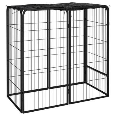 VidaXL Dog Playpen Kennel Dog Cage Puppy Pet Exercise Wire Fence Steel Metal in Black | 39.4 H x 39.4 W x 19.7 D in | Wayfair 171792