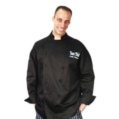 Chef Revival J017BK-2X Cotton Cuisinier Chef Jacket, 2X, Black