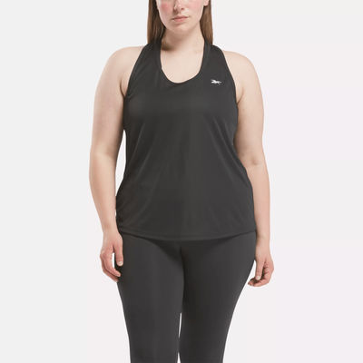 Women's Workout Ready Mesh Back Tank Top (Plus Size) in Black