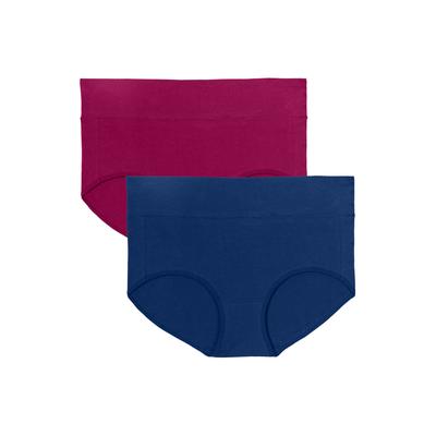 Plus Size Women's Cotton Spandex Comfort Waist Brief 2-Pack by Comfort Choice in Fall Pack (Size 9)