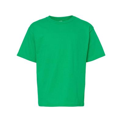 M&O MO4850 Youth Gold Soft Touch T-Shirt in Irish Green size Large | Cotton 4850