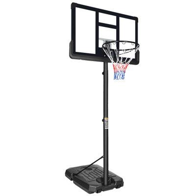 eMerit Home Adjustable Height Portable Portable Full-Size Basketball Hoop Polyvinyl Chloride (PVC)/ in Black | 120 H x 42 W x 44 D in | Wayfair