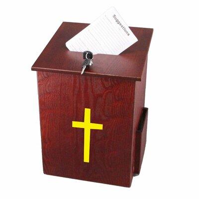 Inbox Zero Church Collection Fundraising Box Donation Charity Box w/ Cross Christian Church Tithes & Offerings Manufactured in Red/Yellow | Wayfair
