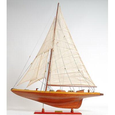 Old Modern Handicrafts Medium Shamrock Model Boat Wood in Brown/Gray, Size 38.0 H x 32.0 W x 6.0 D in | Wayfair Y047