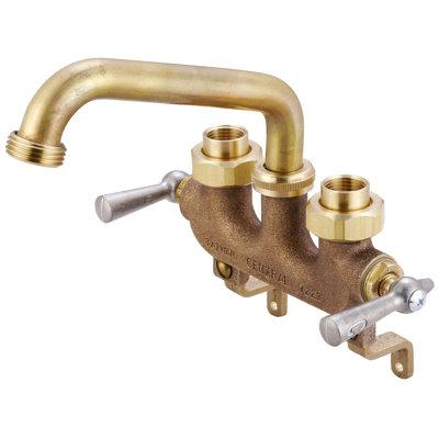 Central Brass Laundry Faucet w/ Centers & Offset Legs in Yellow, Size 6.625 H x 7.563 W x 6.0 D in | Wayfair 470