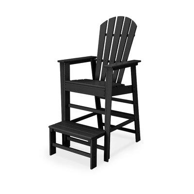 POLYWOOD® South Beach Lifeguard Outdoor Chair Plastic in Black | 56.5 H x 26.5 W x 39 D in | Wayfair SBL30BL