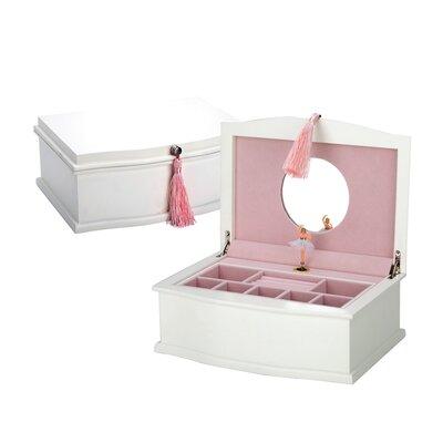 Reed & Barton Ballerina Musical Jewelry Box Wood/Velvet in Brown/White, Size 6.5 H x 10.5 W x 13.25 D in | Wayfair M565AP