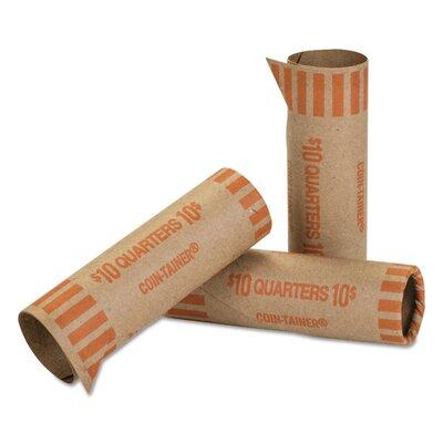 MMF Industries Preformed Tubular Coin Wrappers, Quarters, 10, 1,000 Wrappers per Box in Orange, Size 2.76 H x 0.75 W x 0.75 D in | Wayfair CTX20025