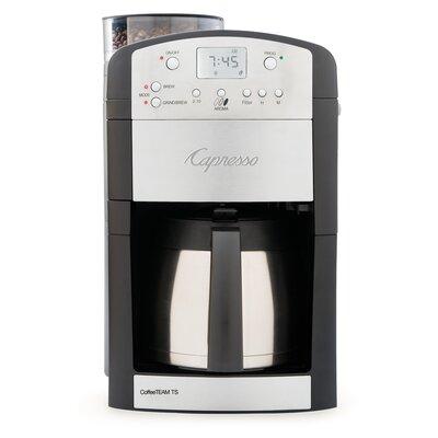 Capresso CoffeeTEAM TS Coffee Maker Metal in Black/Brown/Gray | 15.5 H x 9 W x 9.5 D in | Wayfair 465.05