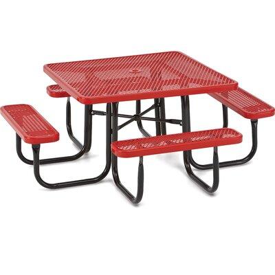 UltraPlay Tycho Outdoor Picnic Table Metal in Red/Black | Wayfair PBK358H-VR