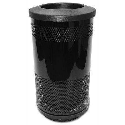 Witt Stadium Series Perforated Metal Receptacle 35 Gallon Trash Can Stainless Steel in Black | 33.75 H x 18.5 W x 18.5 D in | Wayfair