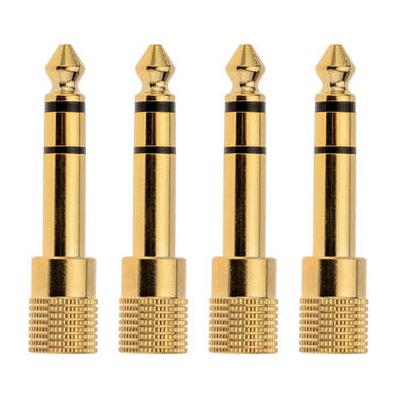 Pearstone AMP-4 Gold-Plated Stereo 3.5mm to 1/4" Headphone Adapter (4-Pack) AMP-4