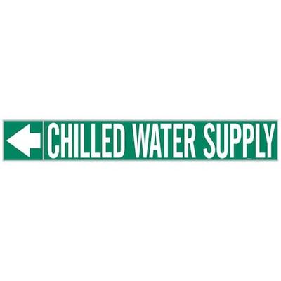 BRADY 20409 Pipe Marker,Chilled Water Supply,1 In.H