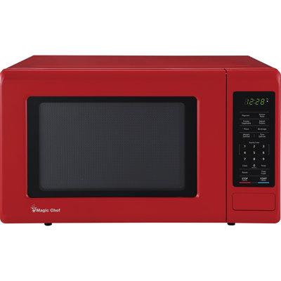Magic Chef 0.9 Cubic Feet Countertop Microwave, Glass in Red | 10 H x 17 W x 12.5 D in | Wayfair MCPMC99MR