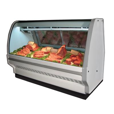 Howard-McCray SC-CMS40E-8C-LED 99 1/2" Full Service Red Meat Case w/ Curved Glass - (4) Levels, 115v, White
