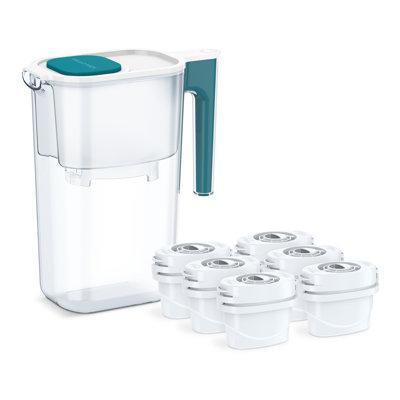 Perfect Pour 6 Cup Water Filter Pitcher By Aqua Optima, Ergonomic, Eliminates Splashes & Spills, Bpa Free, Wqa Certified | Wayfair PP3002