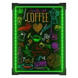 Woodsam LED Message Board, Bulletin Boards, Chalkboards, Erasable Writing Drawing Neon Sign w/ 8 Colorful Glass/Metal in Black | 35