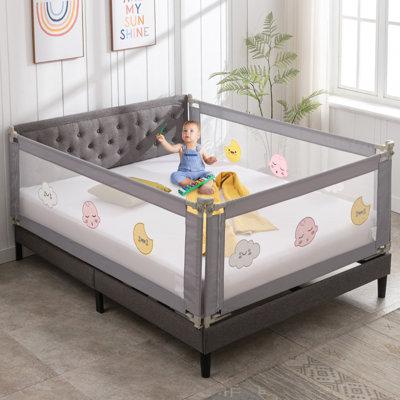 Isabelle & Max™ Achilleus Bed Rail for Toddlers,3 Pieces Extra Long Baby Bed Rail Guard for Kids, All-Round Sturdy Bed Fence, in Gray | Wayfair