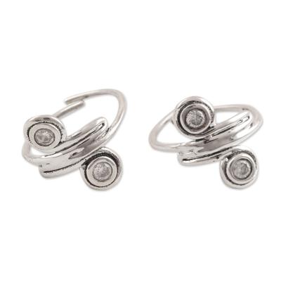 Swirl Quartet,'Swirl-Shaped Sterling Silver Toe Rings from India'