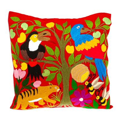 Jungle Fete,'Artisan Crafted Cushion Cover from Mexico'