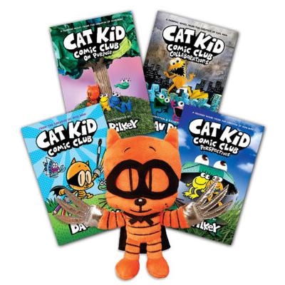 Cat Kid Starter Pack (4 Books with Plush)
