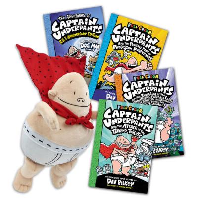Captain Underpants Starter Pack (4 Books with Plush)