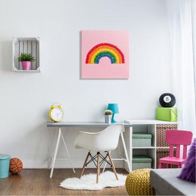 Ebern Designs Rainbow Shaped Candies Canvas Wall Art Design By LISH Creative Canvas | 24 H x 24 W x 1.5 D in | Wayfair