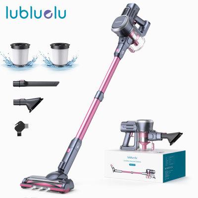 Lubluelu 6 in 1 Stick Vacuum Cleaner Handheld Floor & Carpet Vacuum Cleaner for Pet Hair Cleaning Plastic in Brown/Pink | Wayfair 4511632-WF914