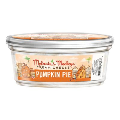 Melanie's Medleys Pumpkin Pie Cream Cheese 7.5 oz. Tub - 12/Case