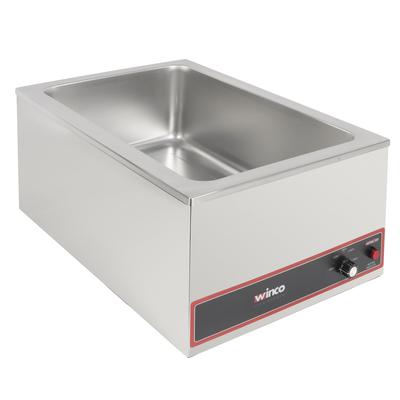 Winco FW-S500 Countertop Food Warmer - Wet w/ (1) Full Size Pan Wells, 120v, Stainless Steel