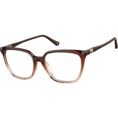Zenni Women's Cat-Eye Prescription Glasses Brown Plastic Full Rim Frame