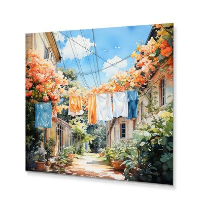 Winston Porter Laundry Day in Province III - Bath & Laundry Metal Wall Decor Metal in White | 36 H x 36 W x 1 D in | Wayfair