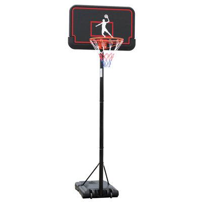 Winado Adjustable Height 8-10 ft Portable Full-Size Basketball Hoop High Density Polethylene (HDPE)/ in Black/Gray | Wayfair H1G41000100