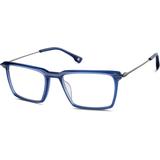 Zenni Rectangle Prescription Glasses Blue Mixed Full Rim Frame