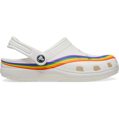 Crocs White / Multi Classic Rainbow Dye Clog Shoes